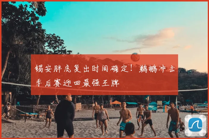 锡安胖虎复出时间确定！鹈鹕冲击季后赛迎回最强王牌